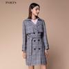 PORTS Women's British Style V-Neck Wool Blend Coat