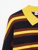 2025 European Autumn Women's Yellow Striped Lapel Knitwear
