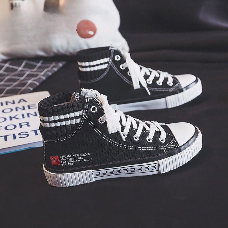High-top Canvas Shoes for Women Korean Version Platform Shoes Spring Versatile Casual Shoes
