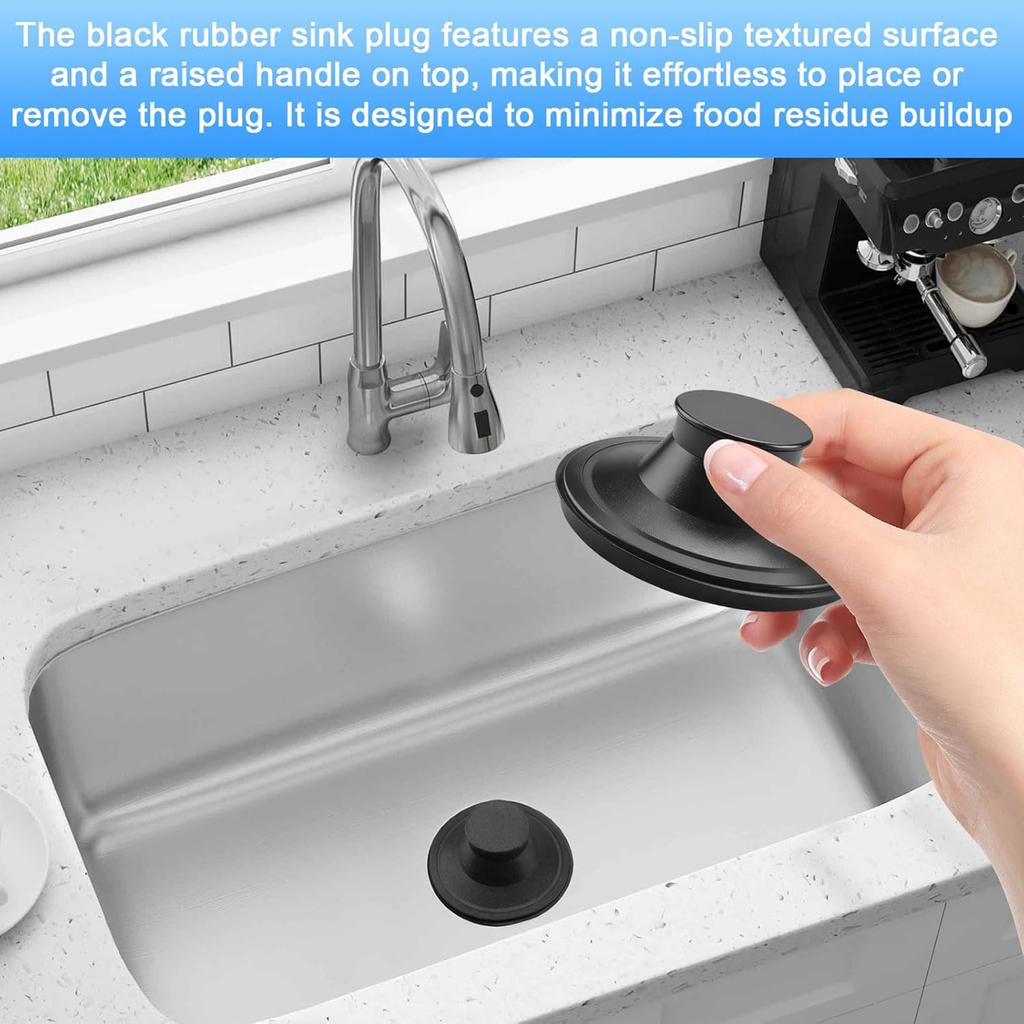2 Piece Strong Rubber Drain Stoppers Heat Resistant & Long Service Ergonomic Sink Drain Suitable for Everyday Use