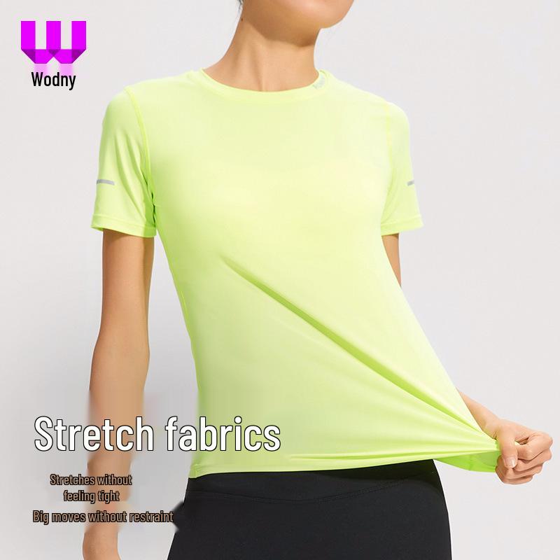 

Women s Quick-Dry Reflective Sport T-Shirt - Slim Fit, High Elastic, Short Sleeve for Running, Tennis, and Outdoor Fitness XL [120-135 lbs]