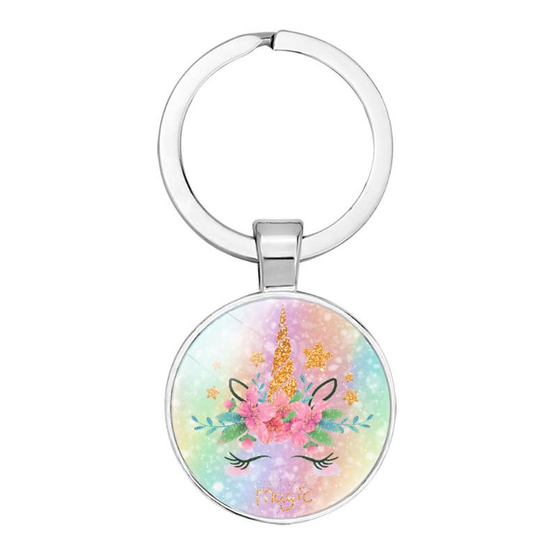 New Crown Unicorn Time Gem Simple Pendant Keychain Bag Charm Zinc Alloy