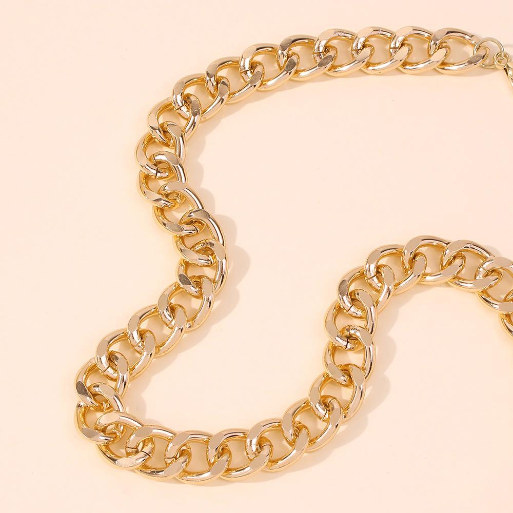 Collana Grande di Moda per Donna Twist Colore Oro Placcato Argento Chunky Spessa Choker a Catena con Lucchetto Gioielli da Festa Regali