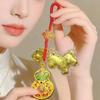 Pure 999 Gold Filigree Enamel Copper Gourd Keychain: High-End Bag Charm & Business Gift for Couples
