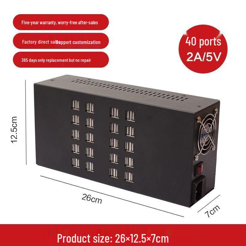 Multi-Port USB Charger Station for Mobile Phones - Fast Charging with 10/20/60 Ports