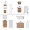 8 Piece White Kitchen Set Lyon Wood Based Panel Material