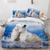 Polyester Duvet Cover With Pillowcases 3D Print Polar Bears On The Island Couples Arctic Animals Bedroom Set Bedding Dropship