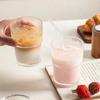 1/2 Pezzi 400ml Bicchiere a Strisce Trasparente Bicchiere da Bevuta con Coperchio e Cannuccia Tazza per Caffè Freddo Tè Bicchiere per Succhi Bicchiere per Latte Acqua