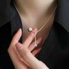 Classic Design Double Golden Round Bead Pendant Necklace Women's Fashion Titanium Steel Bead Choker Luxury Party Jewelry Gift