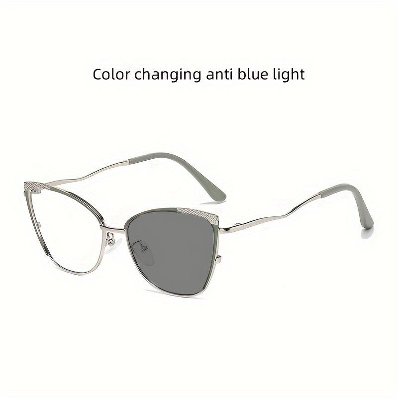 Blue Light Blocking Glasses Photochromic Unisex Metal Frame For Butterfly Style Fashion Trend Eyewear For Men Women