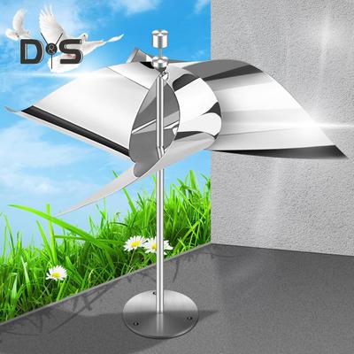 2 Pcs Reflective Bird Deterrent Pinwheel Stainless Steel Wind Powered Scare Devices Bird Repellent Wind Spinner for Gardens Patios And Roofs