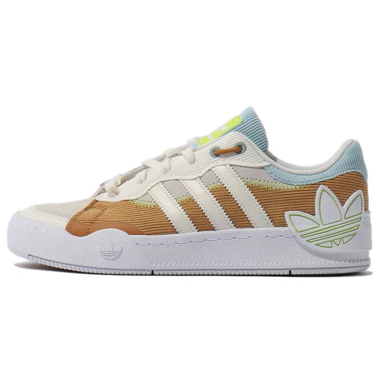 Adidas Originals Rey Galle Leather Comfortable Slip-Resistant Durable Low-Top Skate Shoes Women Sneaker Orange Beige GX0432