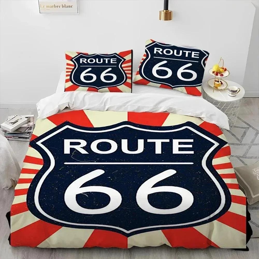 Historic Route 66,Mother Road,mãe Estrada Bedding Set Printed With Pillowcase Duvet Cover Soft Queen King Size Bedclothes Home