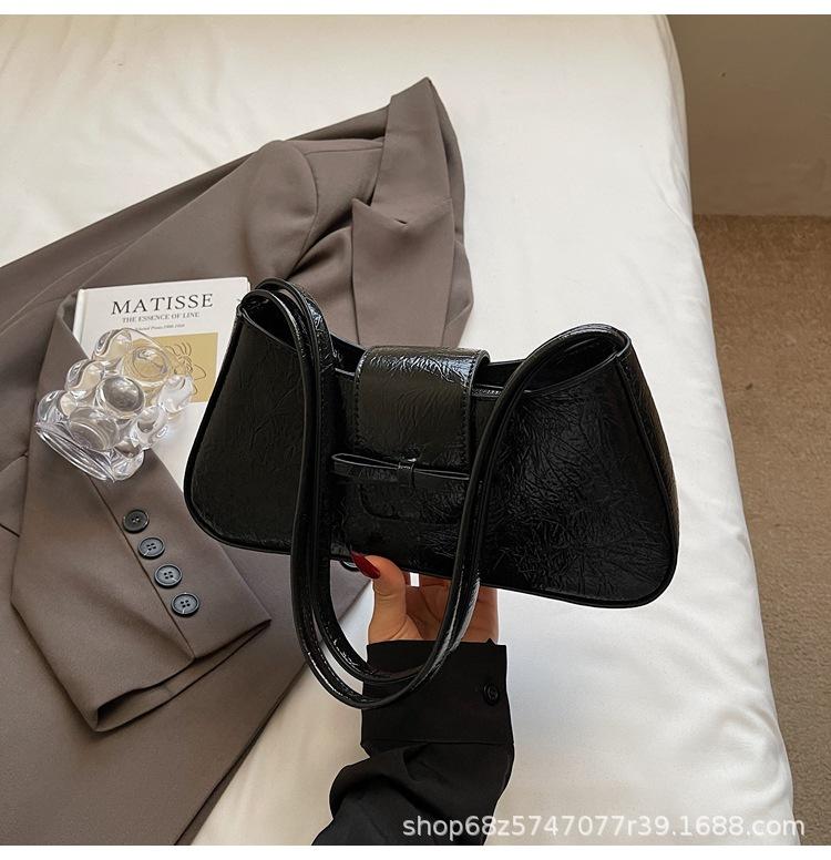 Textured Underarm Bag 2025 Summer New Women's Bag Retro Bow Handbag Try Niche Shoulder Bag