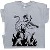 Devil Playing Fiddle T Shirt Bluegrass Banjo Violin Player Folk Rock Vintage Tee