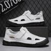 Summer Men's Leather  Casual Closed Toe Sandals Casual  Sandals for Men Casual Shoes Handmade Leather Shoe