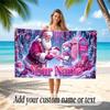 Christmas Theme Quick Dry Beach Towel Custom Name Text Print Large Sand Resistant Towel Beach Vacation