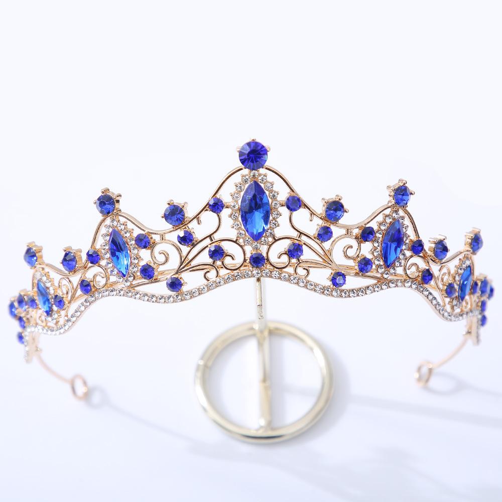 

DIEZI 13 Colors Green Pink Crystal Crown Hair Dress Accessories Tiara For Women Girls Party Rhinestone Bridal Crown Hair Jewelry