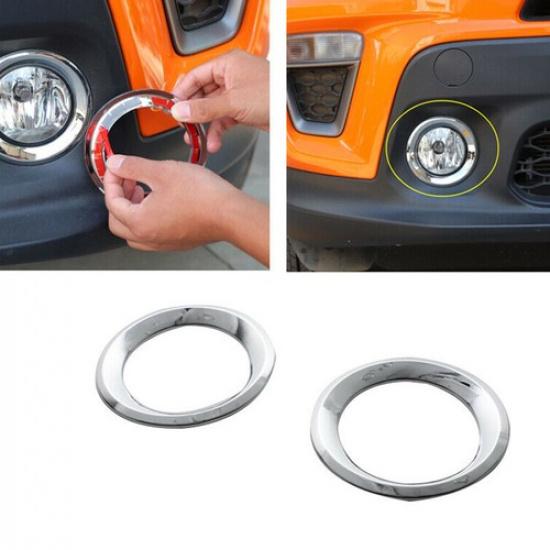 Front Side Bumper Fog Light Lamp Covers Accessories Chrome for Jeep Renegade 19+