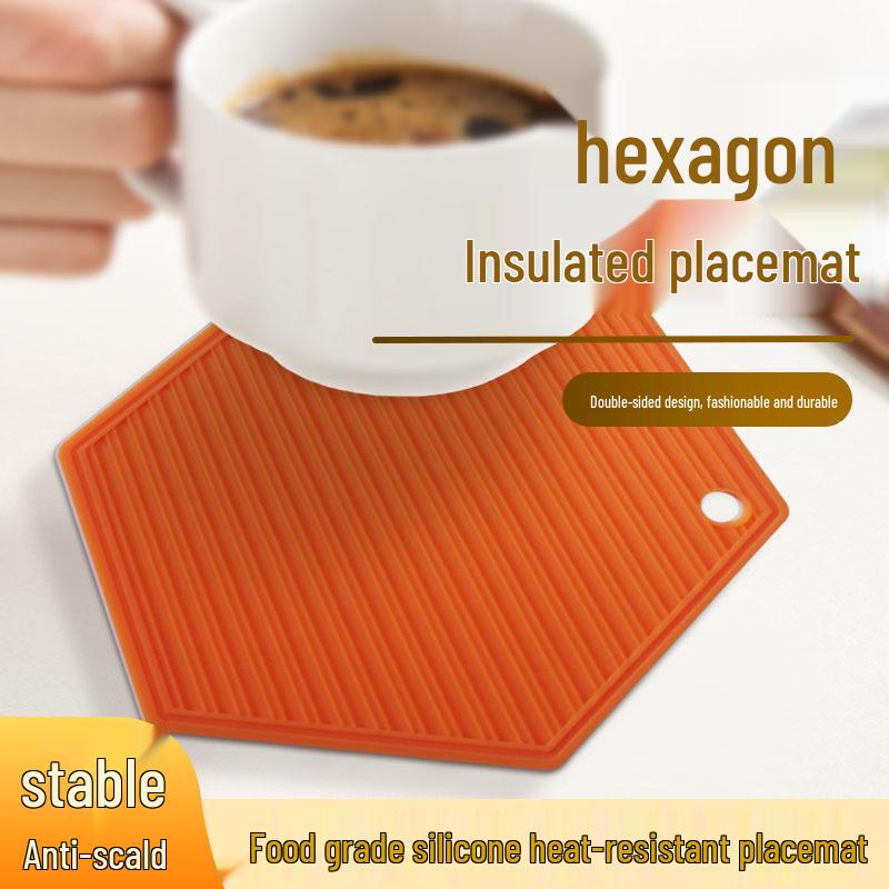 Honeycomb Silicone Placemats: Heat-Resistant, Non-Slip, Easy-to-Clean, Quadrilateral Kitchen Table Mats.