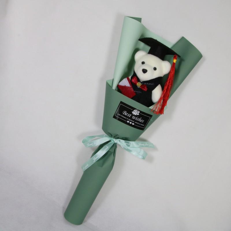 Doctor Bear Graduation Plush Bouquet - Children's Celebratory Souvenir Doll