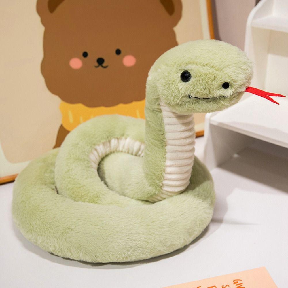 Coiled Boa Plush Doll Sticking Tongue Boa Snake Stuffed Toys Snake Plush Toy  Birthday Gift