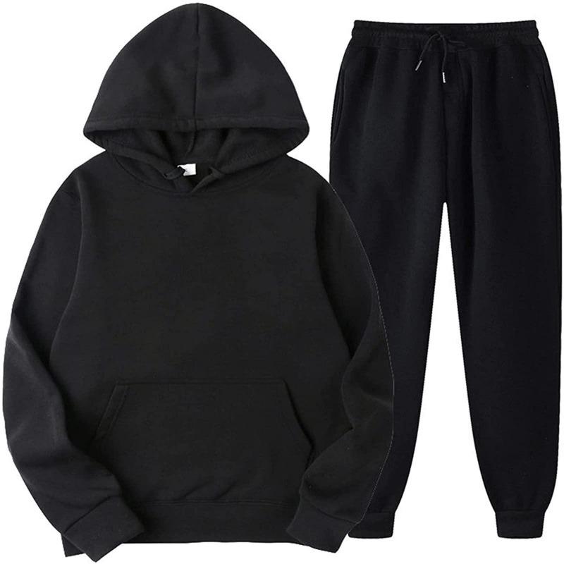2026 Men's Athletic Track and Field Suit Men's/Women's Two Piece Running Suit Long Sleeve Pullover Hooded Sweatshirt+Sweatpants