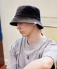 Bajal Vz Label Bleach Washed Denim Bucket Hat Black