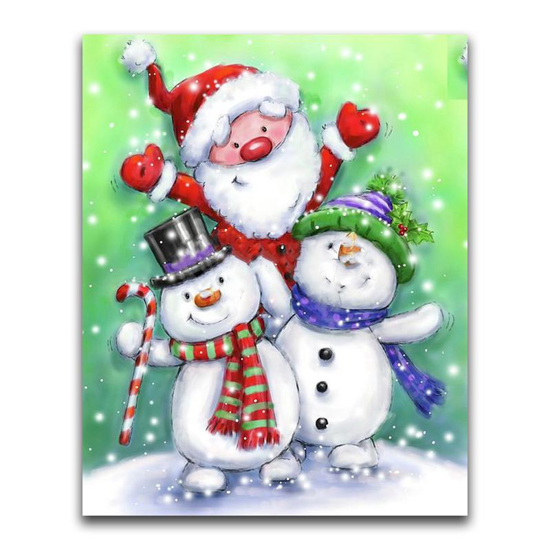 5D DIY Diamond Painting Happy Santa Claus Diamond Embroidery Cross Stitch Kit Full Rhinestone Mosaic Home Decor