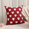 Valentines Day Throw Pillowcase 3D Heart Embroidery Short Plush Luster 45*45cm Hidden Zipper Closure Pillow