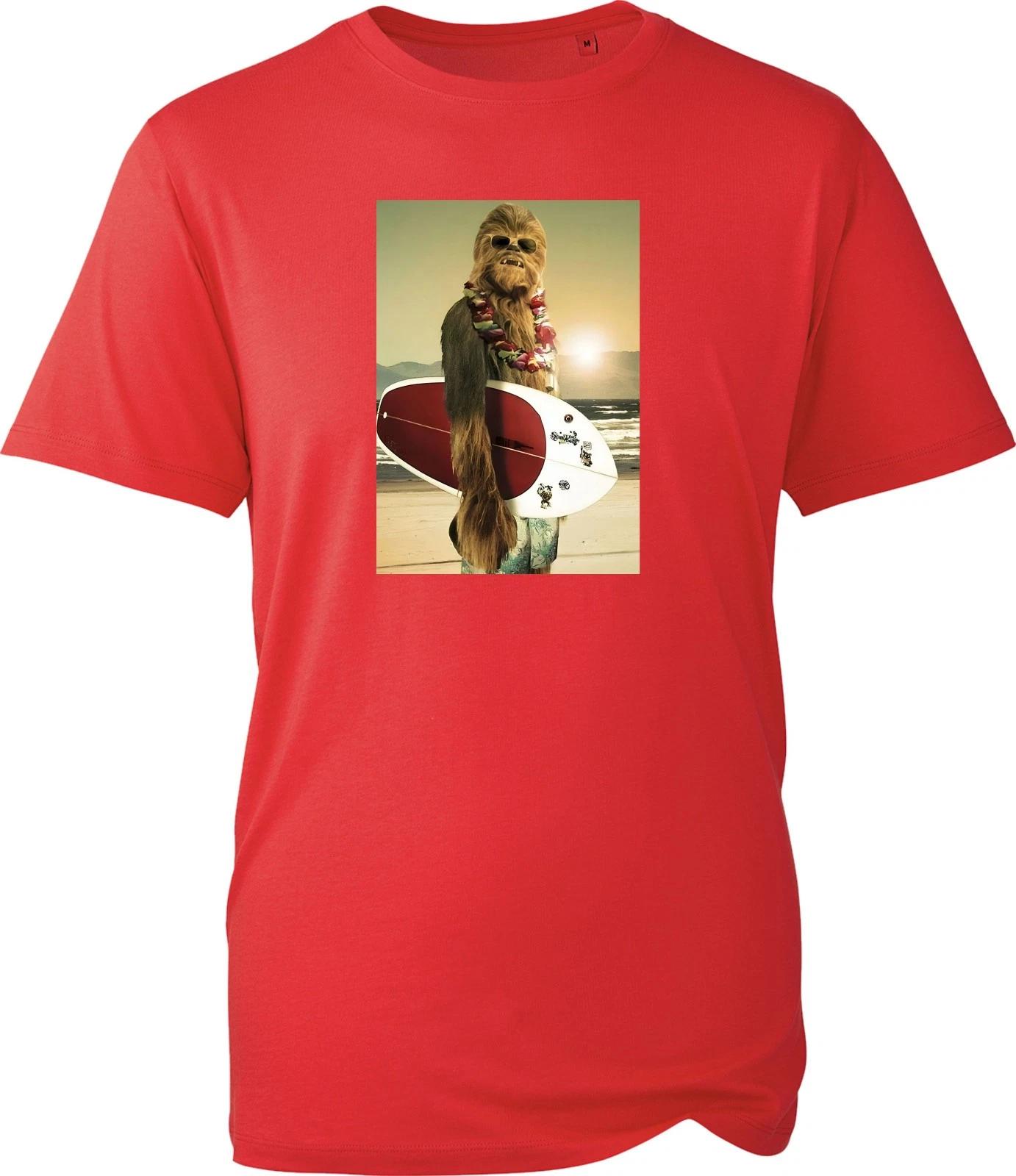 

Chewbacca Surf Retro Cool Funny Men Women Galaxy Movie Parody Gift Unisex Tee S