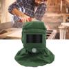Sand Blasting Hood Cap Face Shield Vent Dustproof Windproof Canvas Shawl Cut Scratch Heat Resistant Neck Protector