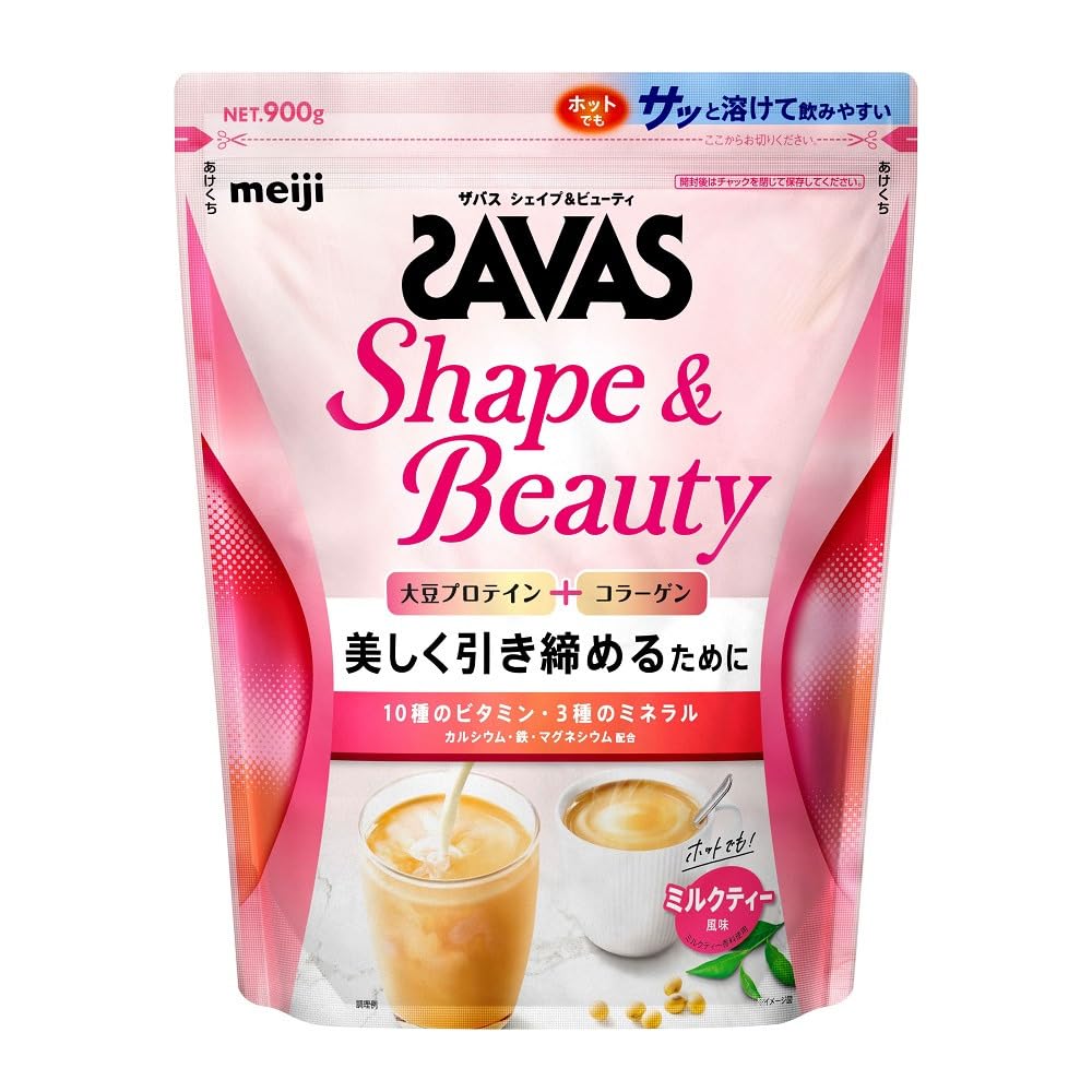 SAVAS Shape Beauty Milk Tea Flavor 900g Protein Soy Meiji &