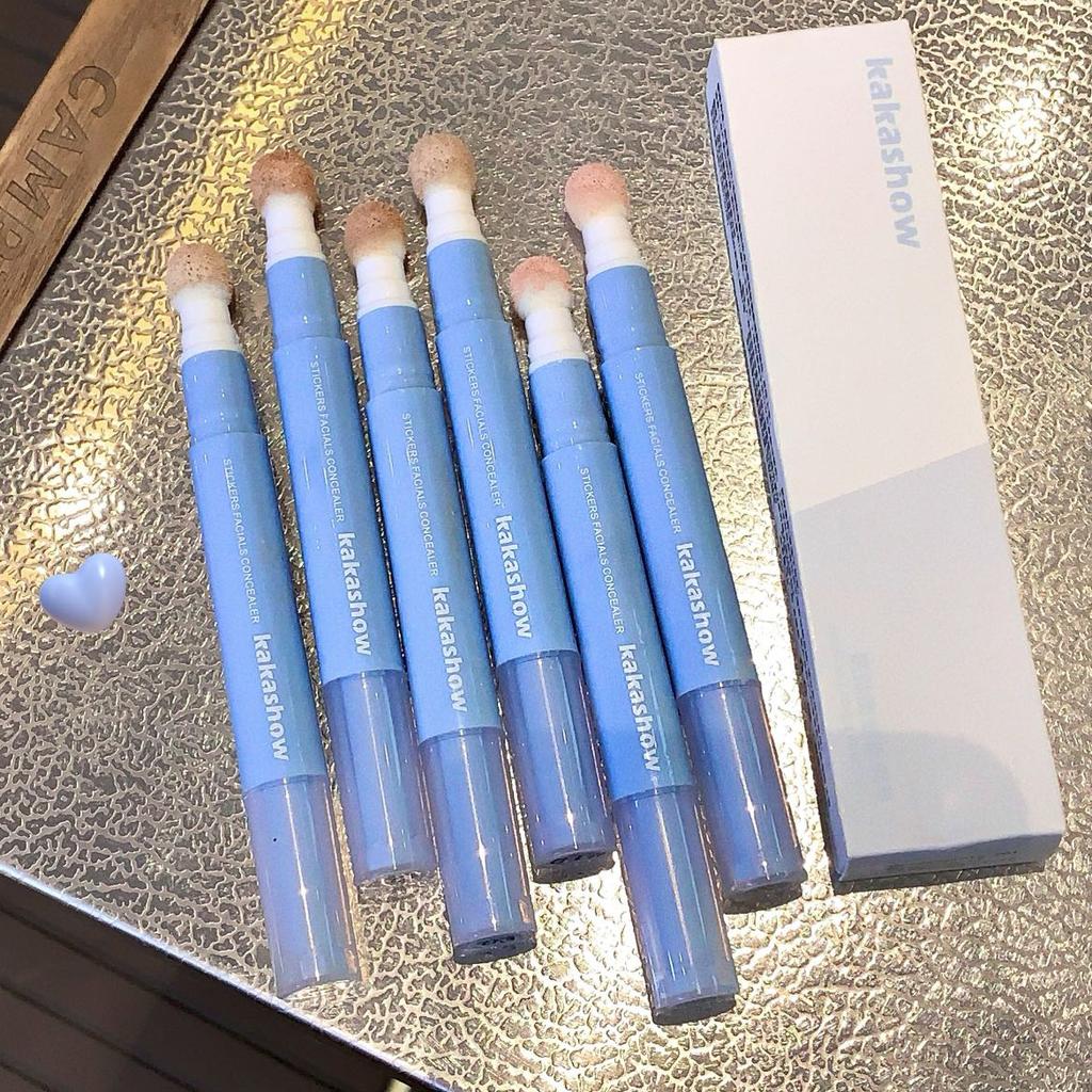 Facial Concealer Liquid Cover Dark Circles Freckles Acne Long Lasting Foundation Makeup Rotating Sponge Tip Applicator