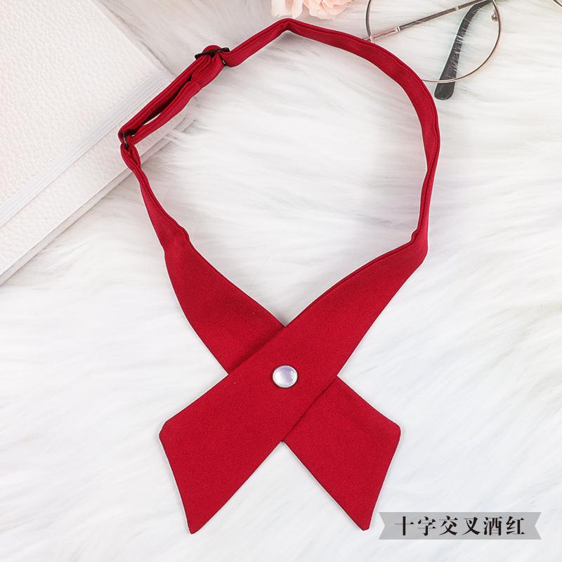 Korean Version Of British Jk School Uniform Cross Bow Tie Men And Women Students School Uniform Collar Flower Professional Wear Shirt Bow