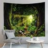 Autumn Forest Tapestry Red Fallen Leaves Tapestry Natural Scenery Tapestry Home Living Room Bedroom Dorm Decor Background Cloth
