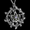 Retro Blatt-Girlande Mond Pentagramm Magischer Kreis Kristall Anhänger Halskette für Frauen Gothic Halloween Hexe Kultisten Schmuck Geschenke