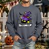 Men's Halloween Printed Long Sleeve T-Shirt Crewneck Casual Sports Top Unisex for Couples