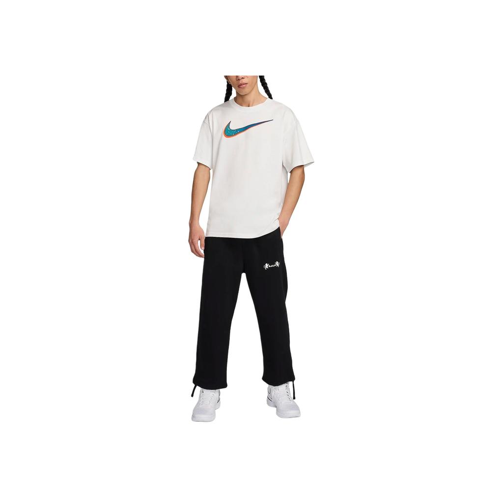 Nike M90 Basketball T-Shirt With Logo Print, Crew Neck, Slim Fit, Short Sleeve, Drop Shoulder Men Tops White FV8407-121