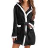 Water Absorption Bathrobe Women Robe Autumn Winter Fuzzy Hooded Cardigan With Pockets Loungewear Pajamas Home Wear Dress
