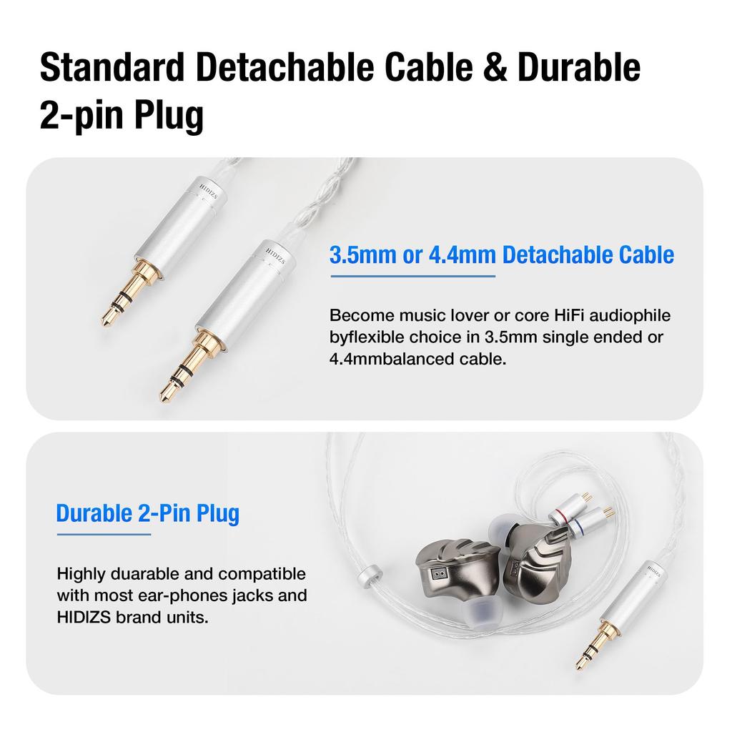HIDIZS MK12 Monitors 12mm Large Dynamic Driver Pure Magnesium Dome Diaphragm Magnet Wired Earphones Studio Grade Sound Triple Filter x 9 Tone Tuning