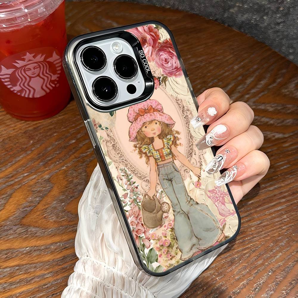 Sarah Kay Girls Cute Frosted Phone Case For IPhone 17 16 15 14 Plus 13 12 11 Pro Max X Xs XR Silver Hard Cover