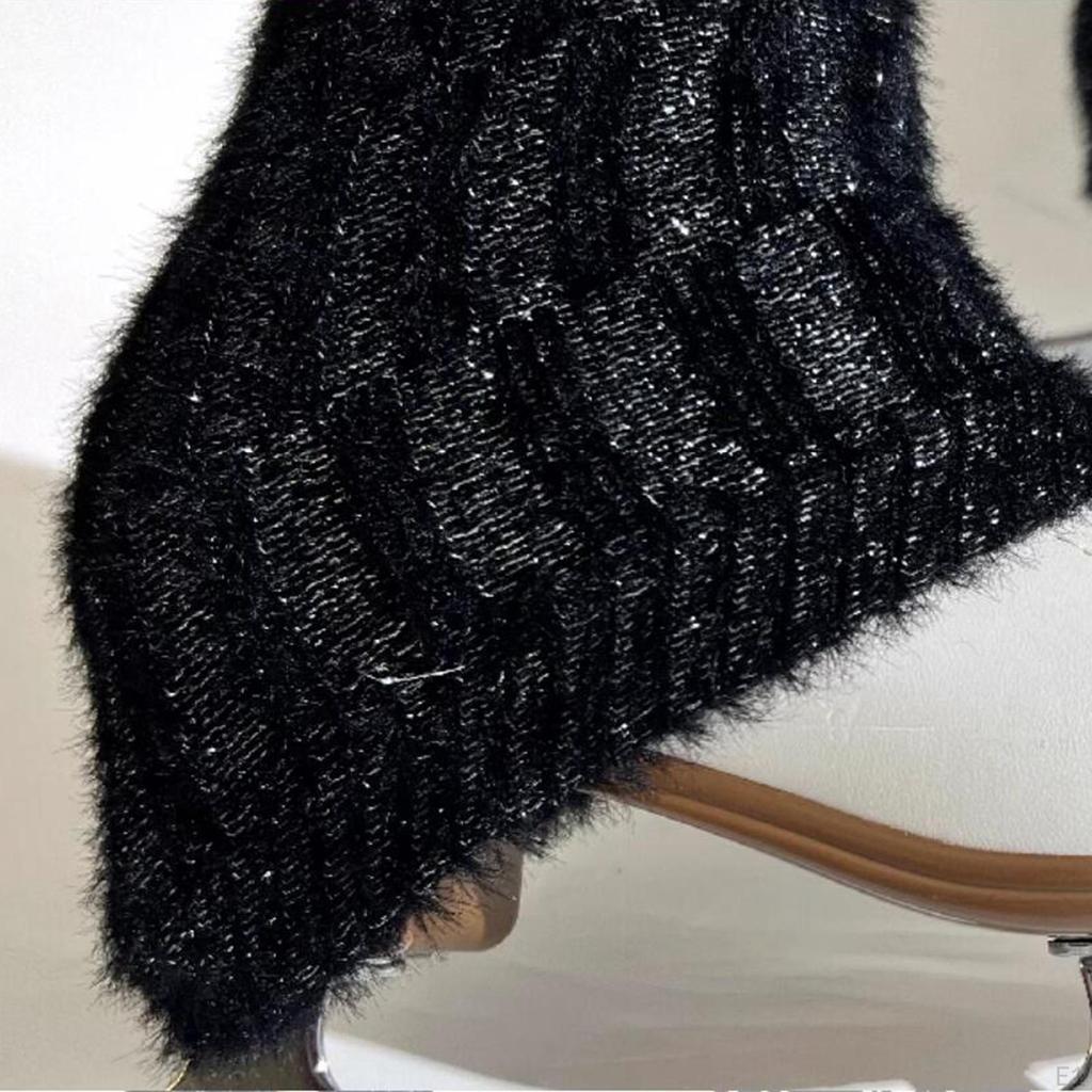 Figure Skating Leg Warmers Cable Knit Long Socks Lightweight Sleeve Over Knee High Footless
