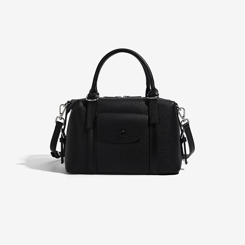 

2025 New Women s Handbag, Unique Design, Large Capacity, Color-Contrast, Single-Shoulder Crossbody, High-End Boston Pillow Bag 26*11*16CM чёрный