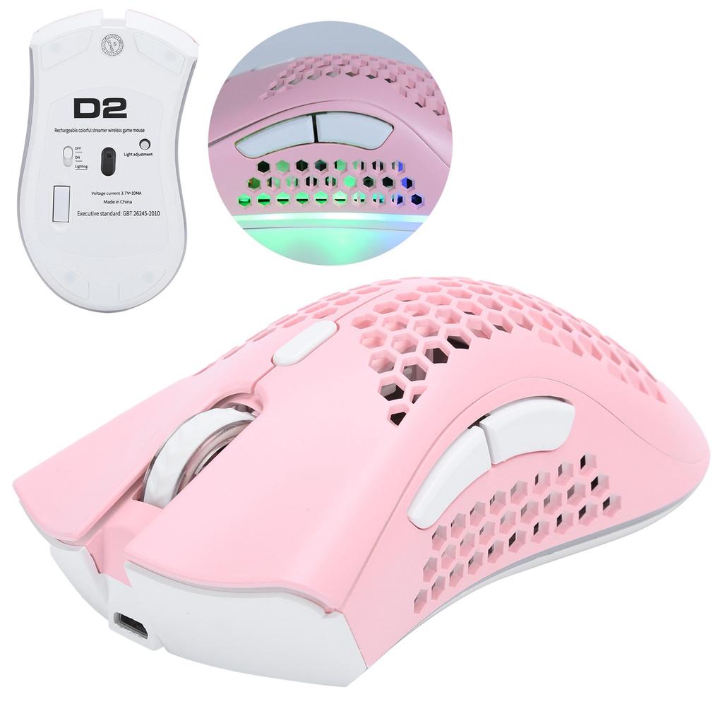 Rechargeable Wireless RGB Gaming Mouse Hollow Portable Office Mouse Computer Accessory