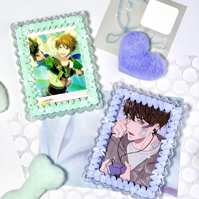 Sweetheart Knot Acrylic Photo Frame Kawaii Card Frame for 3 Inch Anime Photocard Display Polaroid Protective Cover Wholesales