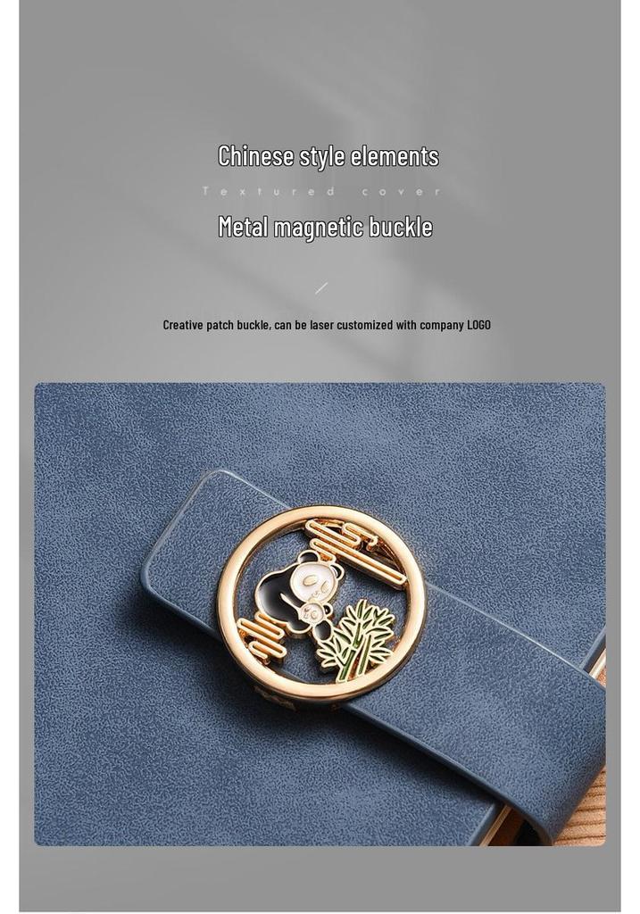 Chinese Style Business Gift Set: Loose-Leaf Notebook with Buckle and Logo