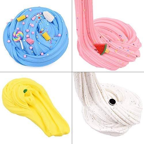 4 bucăți colorat amestecare nor vată de zahăr slime moale și non-lipicios jucărie de bricolaj pentru copii