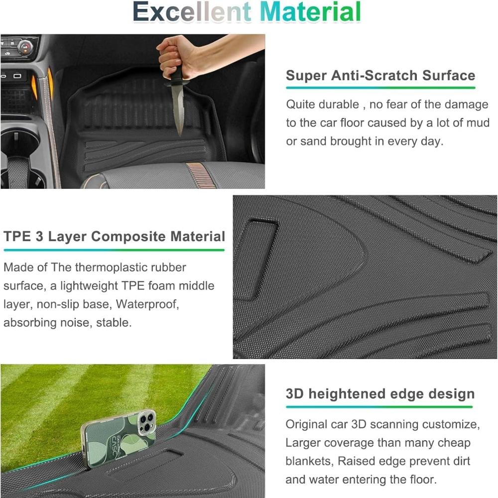 For Toyota Hilux 2015-2024 TPE 3D Floor Mats LHD Left Hand Drive Floor Liner Foot Pad