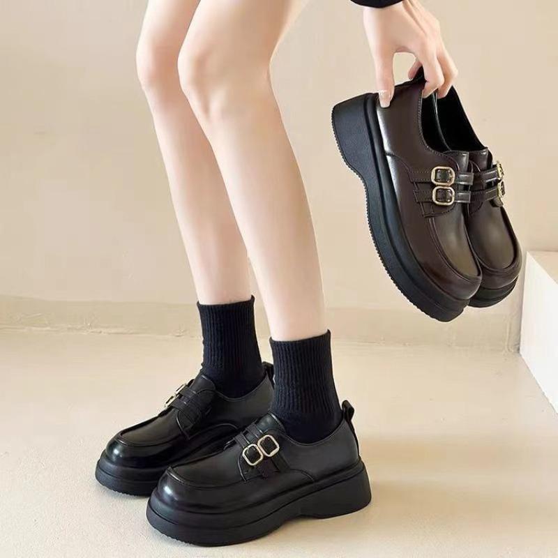 High-heel Platform Shoes - New Style, Retro and Versatile Women's Leather Shoes
